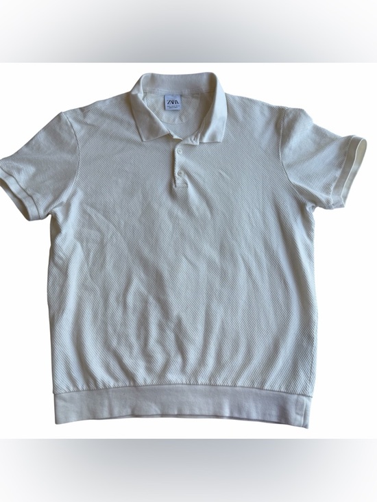 Zara Other - Zara Cream Textured Short-Sleeve Polo Size XL